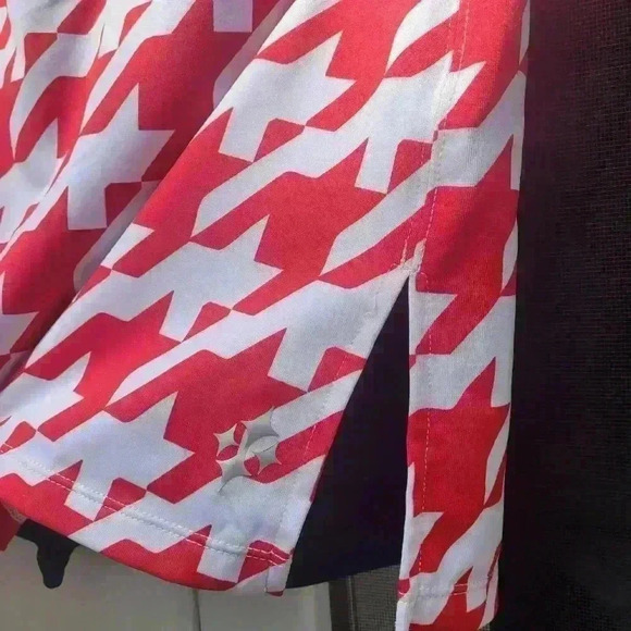 JoFit Skirt in Red & White Houndstooth Small Blue Short Underneath - Picture 2 of 9